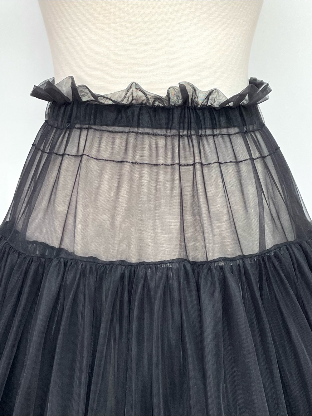 Vtg Malco Modes Black Petticoat Full Tulle Rockabilly Square Dance Underskirt M - Picture 3 of 9